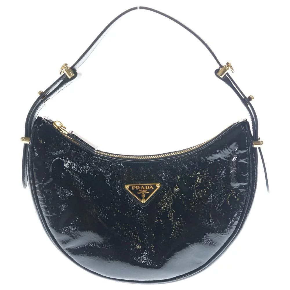 PRADA Arche Shoulder Bag Handbag Black